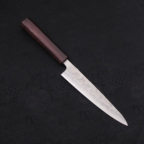 Petty Silver Steel #3 Nashiji Purple Urushi Handle 150mm-[Musashi]-[Japanese-Kitchen-Knives]