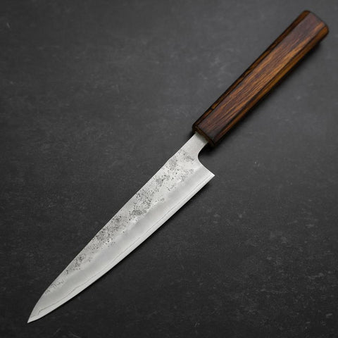 Petty Silver Steel #3 Nashiji Sumi Urushi Handle 150mm-[Musashi]-[Japanese-Kitchen-Knives]