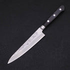 Petty Silver Steel #3 Nashiji Western Black Handle 135mm-[Musashi]-[Japanese-Kitchen-Knives]