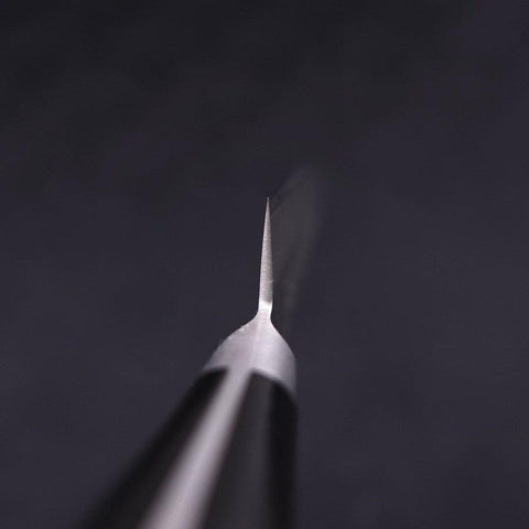 Petty Silver Steel #3 Nashiji Western Black Handle 135mm-[Musashi]-[Japanese-Kitchen-Knives]