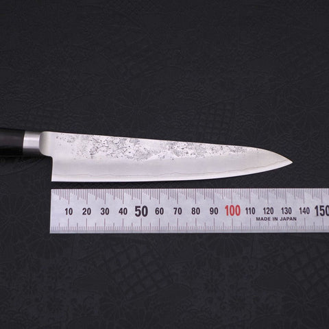 Petty Silver Steel #3 Nashiji Western Black Handle 135mm-[Musashi]-[Japanese-Kitchen-Knives]