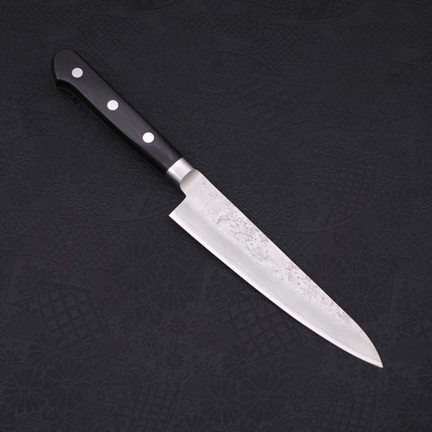 Petty Silver Steel #3 Nashiji Western Black Handle 135mm-[Musashi]-[Japanese-Kitchen-Knives]