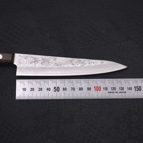 Petty Silver Steel #3 Nashiji Western Brown Handle 135mm-[Musashi]-[Japanese-Kitchen-Knives]