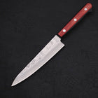 Petty Silver Steel #3 Nashiji Western Red Handle 135mm-[Musashi]-[Japanese-Kitchen-Knives]