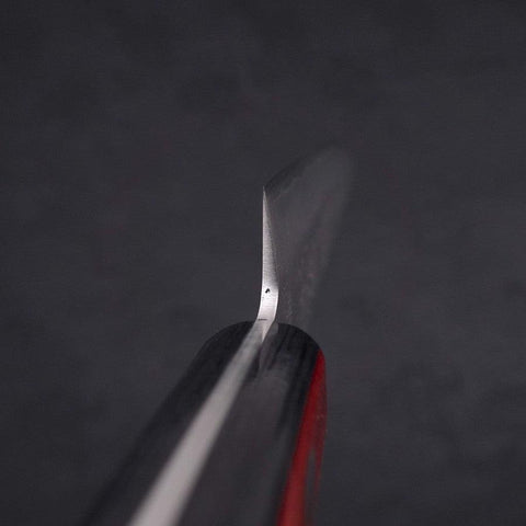 Petty Silver Steel #3 Nashiji Western Red Handle 135mm-[Musashi]-[Japanese-Kitchen-Knives]