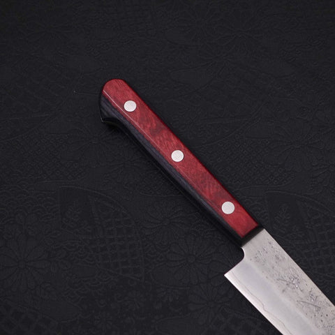 Petty Silver Steel #3 Nashiji Western Red Handle 135mm-[Musashi]-[Japanese-Kitchen-Knives]
