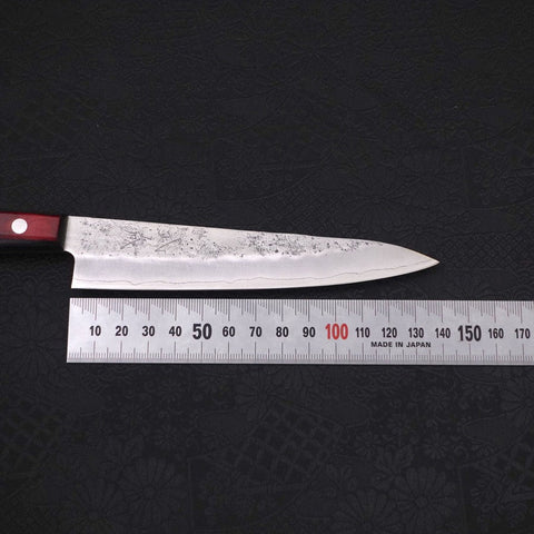 Petty Silver Steel #3 Nashiji Western Red Handle 135mm-[Musashi]-[Japanese-Kitchen-Knives]