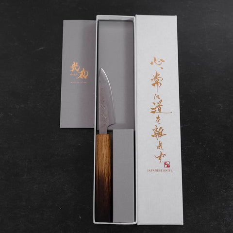 Petty Silver Steel #3 Nashiji Yaki Urushi Handle 85mm-[Musashi]-[Japanese-Kitchen-Knives]