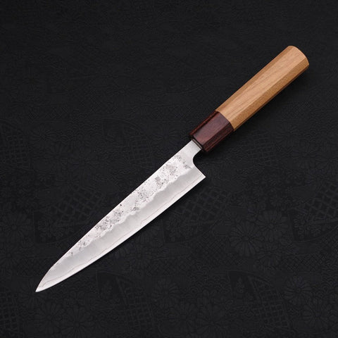 Petty Silver Steel #3 Nashiji Zelkova Handle 140mm-[Musashi]-[Japanese-Kitchen-Knives]