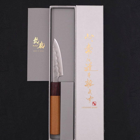 Petty Silver Steel #3 Nashiji Zelkova Handle 80mm-[Musashi]-[Japanese-Kitchen-Knives]