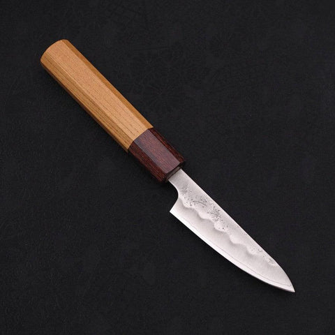 Petty Silver Steel #3 Nashiji Zelkova Handle 80mm-[Musashi]-[Japanese-Kitchen-Knives]