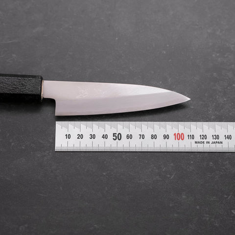 Petty Silver Steel #3 Polished Black Ishime Urushi Handle 110mm-[Musashi]-[Japanese-Kitchen-Knives]