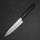 Petty Silver Steel #3 Polished Buffalo Ebony Handle 140mm (5.5”)-[Musashi]-[Japanese-Kitchen-Knives]