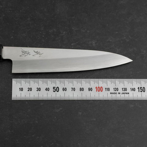 Petty Silver Steel #3 Polished Buffalo Ebony Handle 140mm (5.5”)-[Musashi]-[Japanese-Kitchen-Knives]