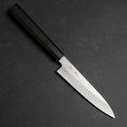 Petty Silver Steel #3 Polished Buffalo Ebony Handle 140mm (5.5”)-[Musashi]-[Japanese-Kitchen-Knives]