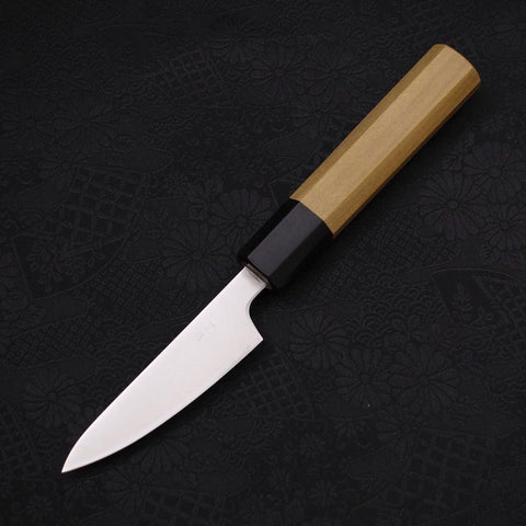 Petty Silver Steel #3 Polished Buffalo Magnolia Handle 80mm-[Musashi]-[Japanese-Kitchen-Knives]