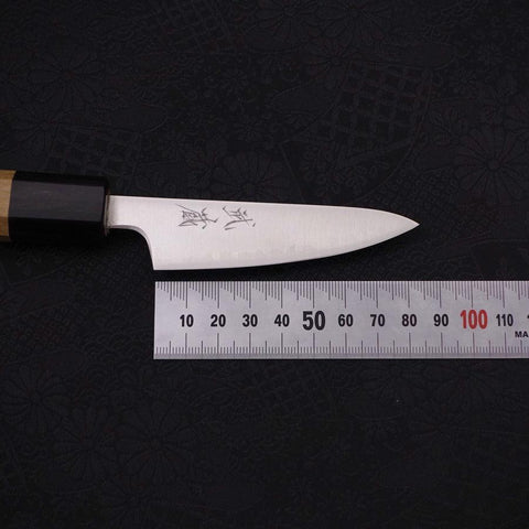 Petty Silver Steel #3 Polished Buffalo Magnolia Handle 80mm-[Musashi]-[Japanese-Kitchen-Knives]