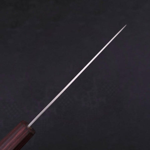 Petty Silver Steel #3 Polished Purple Urushi Handle 135mm-[Musashi]-[Japanese-Kitchen-Knives]