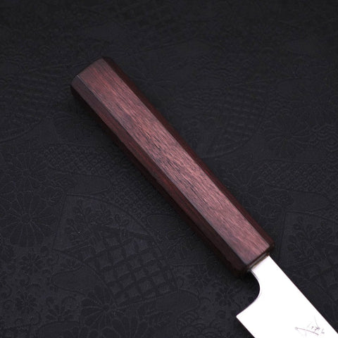 Petty Silver Steel #3 Polished Purple Urushi Handle 135mm-[Musashi]-[Japanese-Kitchen-Knives]