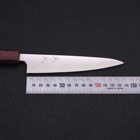 Petty Silver Steel #3 Polished Purple Urushi Handle 135mm-[Musashi]-[Japanese-Kitchen-Knives]