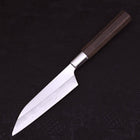 Petty Silver Steel #3 Walnut Ichimatsu Handle 135mm-[Musashi]-[Japanese-Kitchen-Knives]
