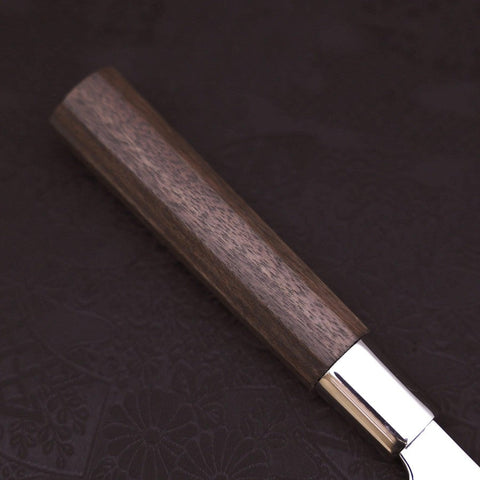 Petty Silver Steel #3 Walnut Ichimatsu Handle 135mm-[Musashi]-[Japanese-Kitchen-Knives]