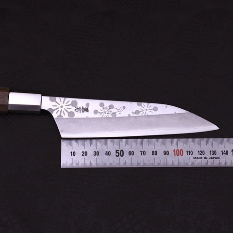 Petty Silver Steel #3 Walnut Kazabana Handle 135mm-[Musashi]-[Japanese-Kitchen-Knives]