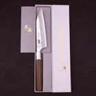 Petty Silver Steel #3 Walnut Kiku Handle 135mm-[Musashi]-[Japanese-Kitchen-Knives]