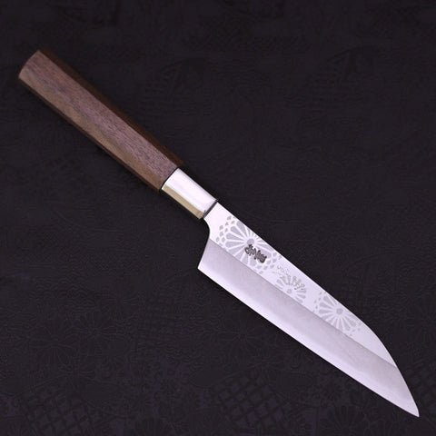 Petty Silver Steel #3 Walnut Kiku Handle 135mm-[Musashi]-[Japanese-Kitchen-Knives]