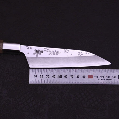 Petty Silver Steel #3 Walnut Sakura Handle 135mm-[Musashi]-[Japanese-Kitchen-Knives]