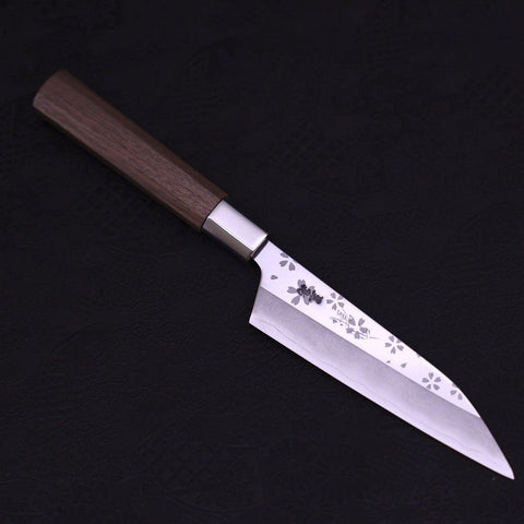 Petty Silver Steel #3 Walnut Sakura Handle 135mm-[Musashi]-[Japanese-Kitchen-Knives]