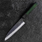 Petty Stainless Clad Blue Steel #2 Green Urushi Handle 150mm-[Musashi]-[Japanese-Kitchen-Knives]