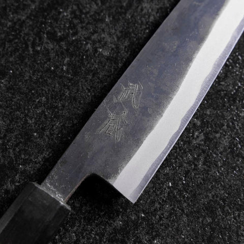 Petty Stainless Clad Blue Steel #2 Green Urushi Handle 150mm-[Musashi]-[Japanese-Kitchen-Knives]
