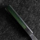 Petty Stainless Clad Blue Steel #2 Green Urushi Handle 150mm-[Musashi]-[Japanese-Kitchen-Knives]