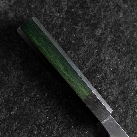 Petty Stainless Clad Blue Steel #2 Green Urushi Handle 150mm-[Musashi]-[Japanese-Kitchen-Knives]