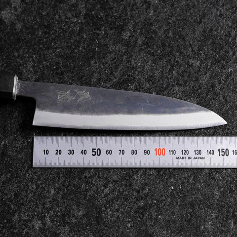 Petty Stainless Clad Blue Steel #2 Green Urushi Handle 150mm-[Musashi]-[Japanese-Kitchen-Knives]