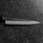 Petty Stainless Clad Blue Super Kurouchi Tsuchime Buffalo Magnolia Handle 150mm-[Musashi]-[Japanese-Kitchen-Knives]
