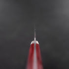 Petty Stainless Clad Blue Super Kurouchi Tsuchime Red Western Handle 150mm-[Musashi]-[Japanese-Kitchen-Knives]