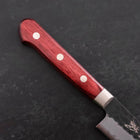 Petty Stainless Clad Blue Super Kurouchi Tsuchime Red Western Handle 150mm-[Musashi]-[Japanese-Kitchen-Knives]