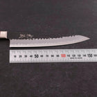 Petty Stainless Clad Blue Super Kurouchi Tsuchime Red Western Handle 150mm-[Musashi]-[Japanese-Kitchen-Knives]