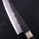 Petty Stainless Clad Blue Super Kurouchi Tsuchime Western Handle 150mm-[Musashi]-[Japanese-Kitchen-Knives]
