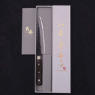 Petty Stainless Clad Blue Super Kurouchi Tsuchime Western Handle 150mm-[Musashi]-[Japanese-Kitchen-Knives]