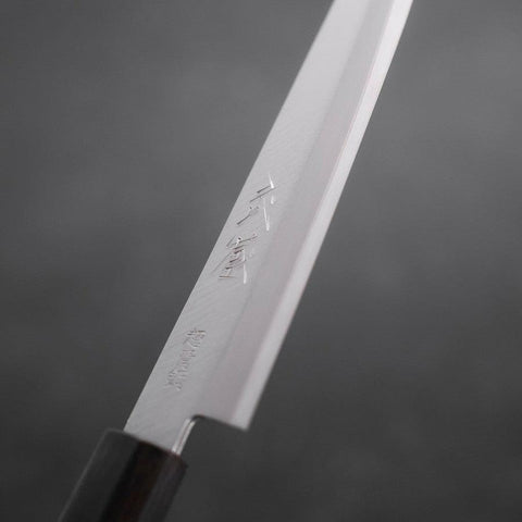 Petty Stainless Clad Blue Super Polished Ebony Handle 145mm-[Musashi]-[Japanese-Kitchen-Knives]