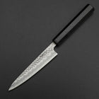 Petty Stainless Clad Blue Super Tsuchime Buffalo Ebony Handle 135mm-[Musashi]-[Japanese-Kitchen-Knives]