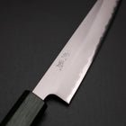Petty Stainless Clad White Steel #1 Polished Green Urushi Handle 150mm-[Musashi]-[Japanese-Kitchen-Knives]