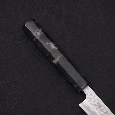 Petty Stainless Clad White Steel #2 Tsuchime Ocean Black Handle 135mm-[Musashi]-[Japanese-Kitchen-Knives]