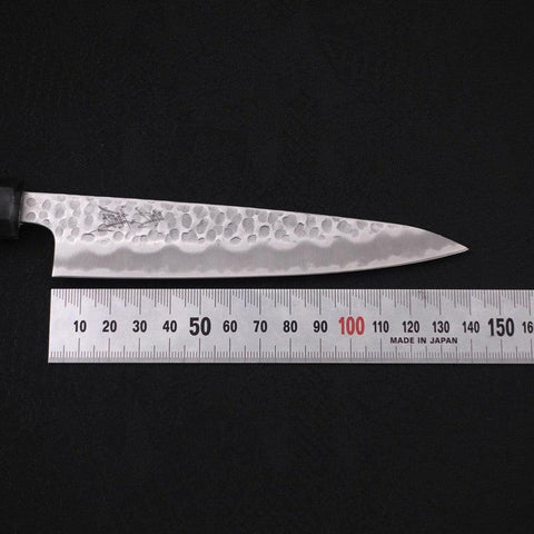Petty Stainless Clad White Steel #2 Tsuchime Ocean Black Handle 135mm-[Musashi]-[Japanese-Kitchen-Knives]