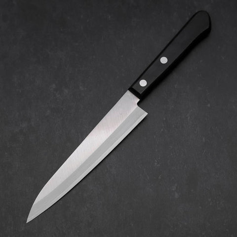 Petty VG-1 Polished Western Black Handle 145mm (Tsuba-nashi)-[Musashi]-[Japanese-Kitchen-Knives]