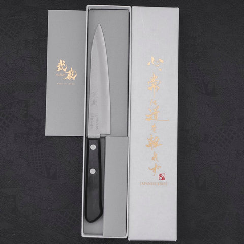 Petty VG-1 Polished Western Black Handle 150mm-[Musashi]-[Japanese-Kitchen-Knives]