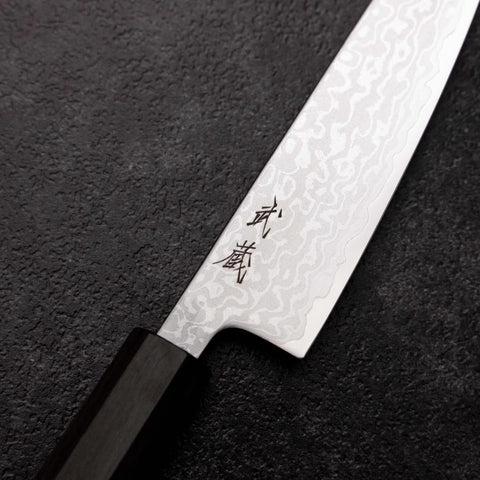 Petty VG-10 Damascus Ashwood Handle 130mm (5.1”)-[Musashi]-[Japanese-Kitchen-Knives]
